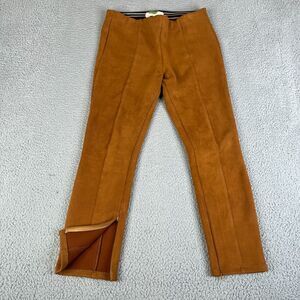 Anthropologie Pants Womens 2 Brown Faux Suede Zipper Ankle Pull On 32 x 27